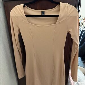 SHEIN Beige Long Sleeve Dress